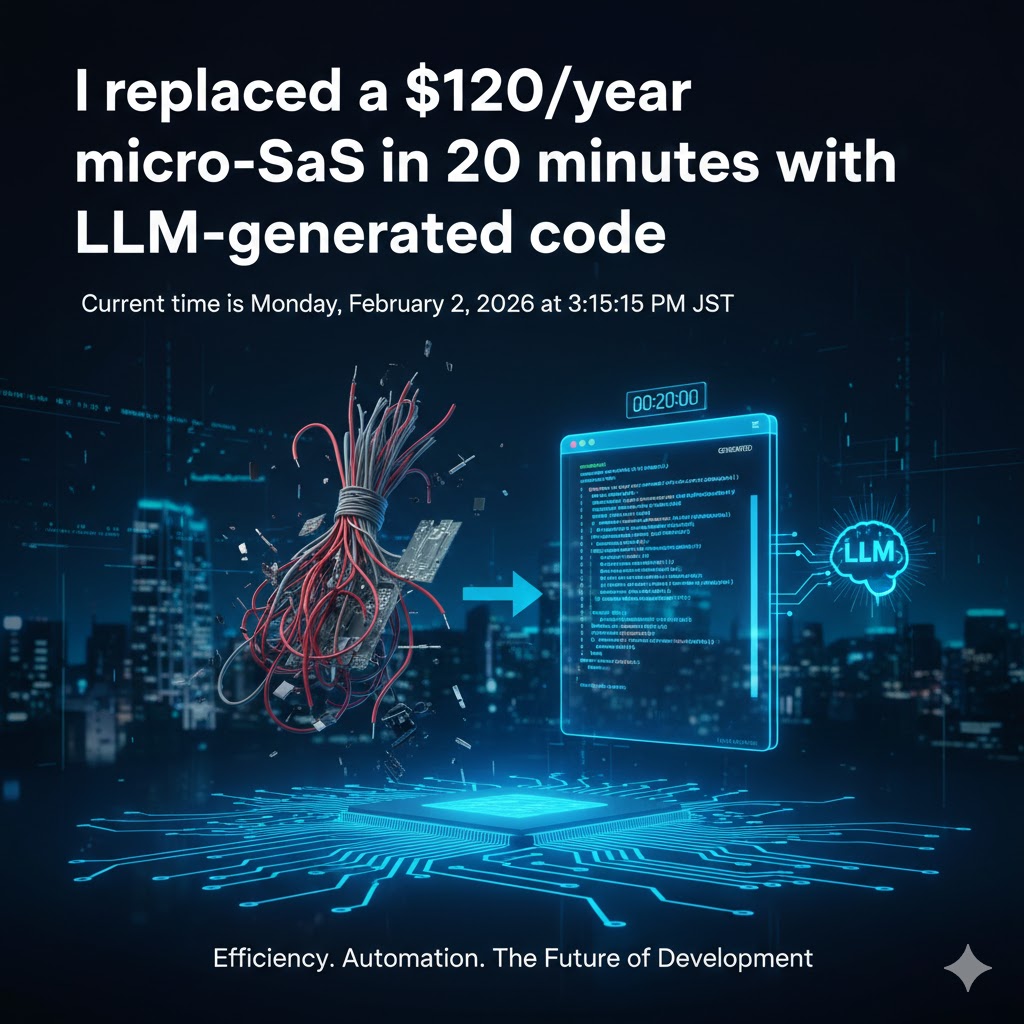 I replaced a $120/year micro-SaaS in 20 minutes with LLM-generated code
